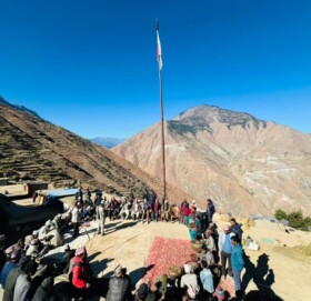 वनमन्त्रीद्धारा मुगु भीई गुरा देउताको मन्दिर शिलन्यास