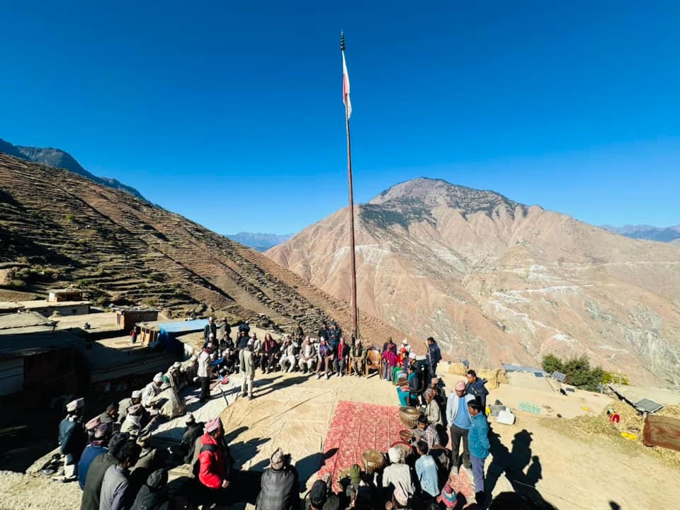 वनमन्त्रीद्धारा मुगु भीई गुरा देउताको मन्दिर शिलन्यास