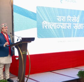 वनमन्त्री शाहीद्धारा रारा रिर्सोट शिलान्यास