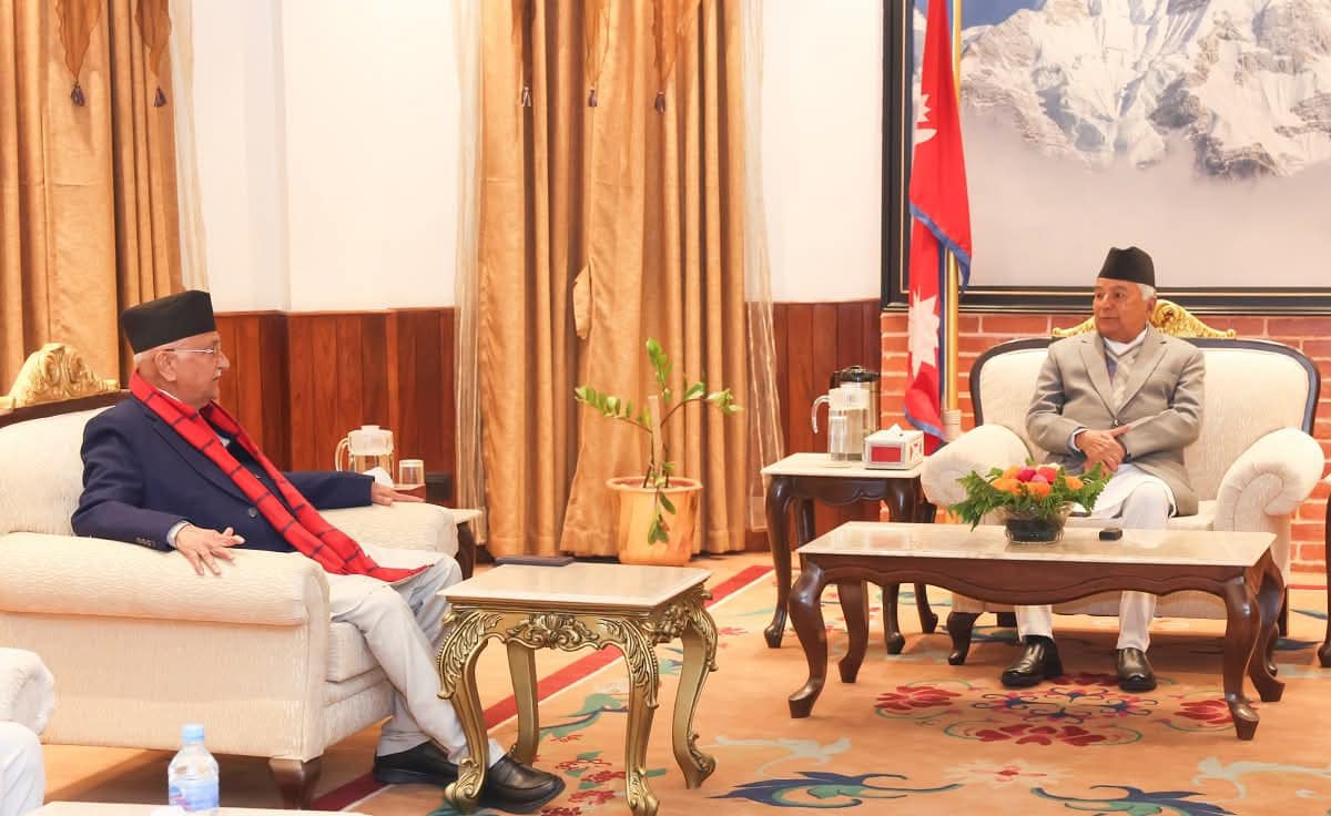 राष्ट्रपति पौडेल र प्रधानमन्त्री ओली बीच भेटवार्ता