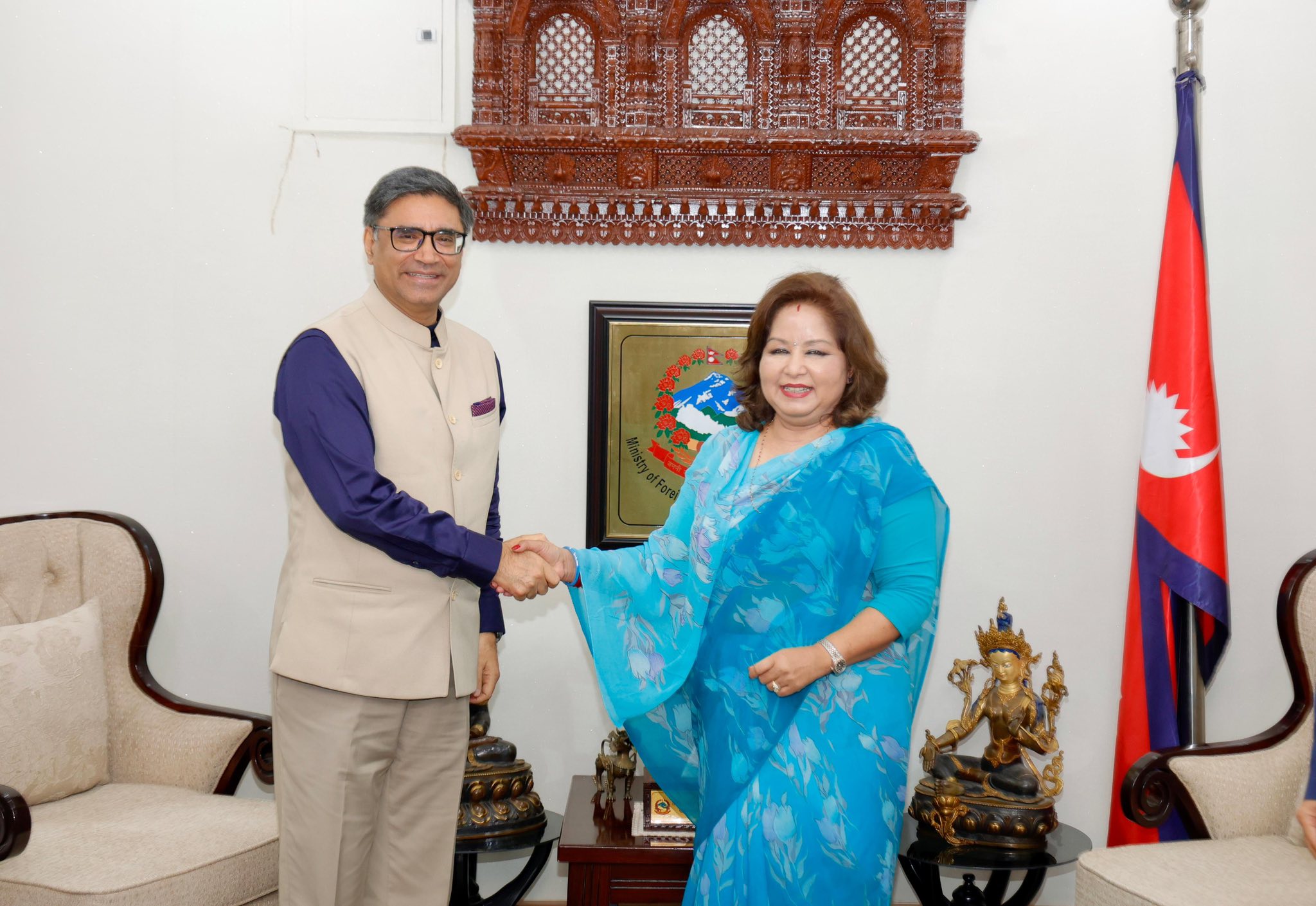 परराष्ट्रमन्त्री राणा र भारतीय बिदेश सचिव मिस्री बीच भेटवार्ता