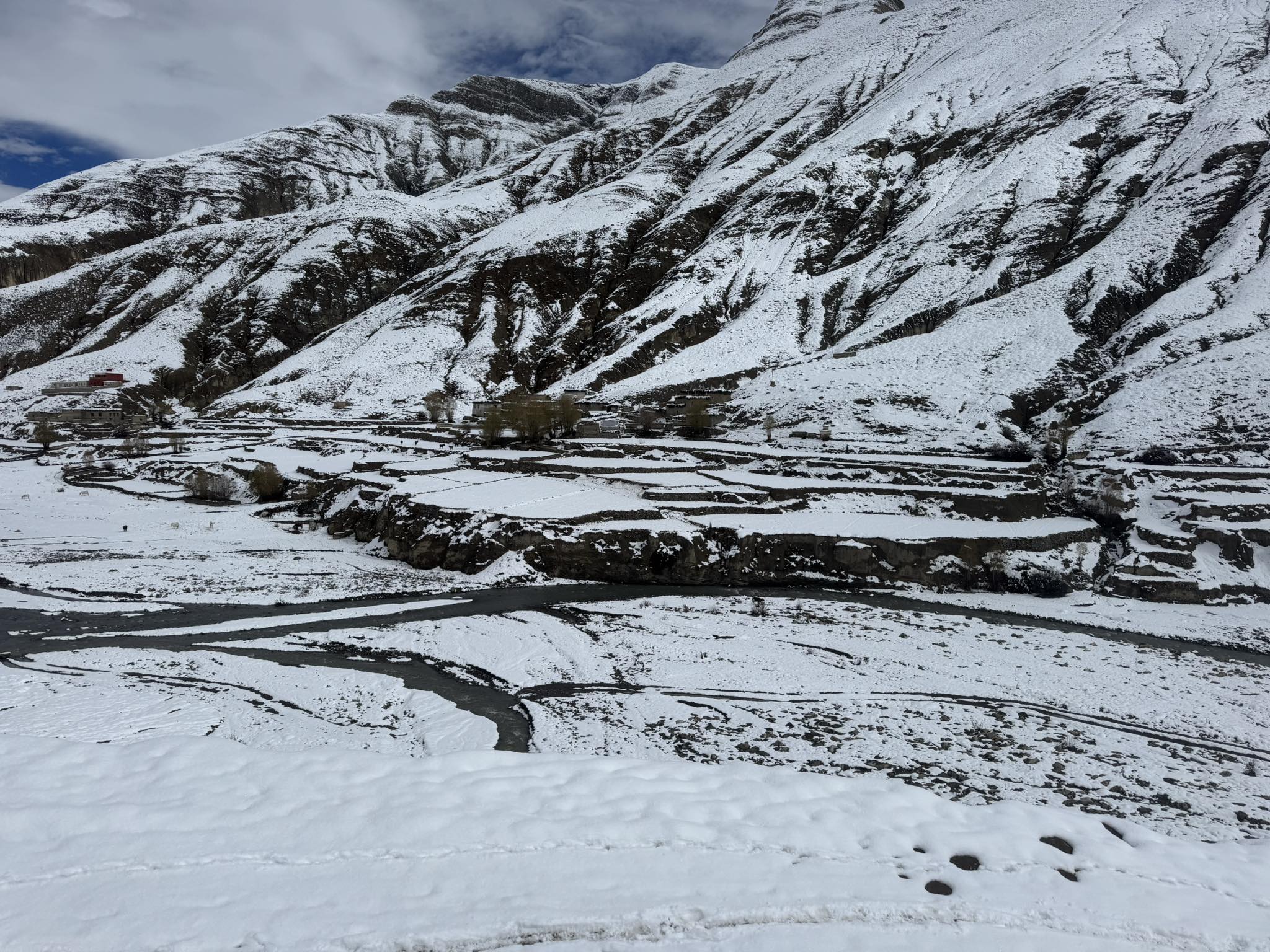 मुगु र डोल्पाको उच्च हिमाली बस्तीमा हिमपात