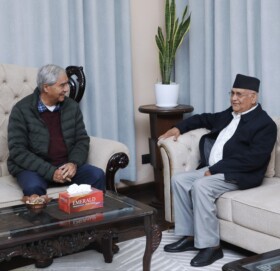 कांग्रेस सभापति देउवा र एमाले अध्यक्ष ओली बीच भेटवार्ता