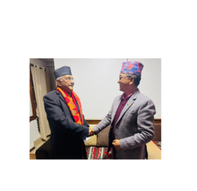 एमाले अध्यक्ष ओली र राप्रपा अध्यक्ष लिङ्देनबीच भेटवार्ता