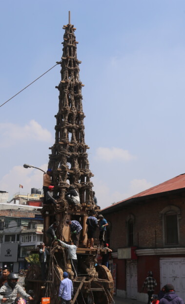 सेतो मच्छिन्द्रनाथको रथ तयार गरिदै