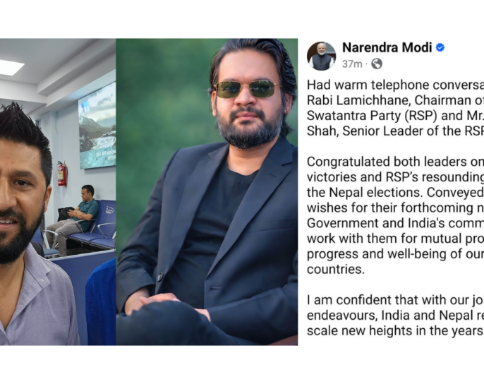 रास्वपा सभापति लामिछाने र वरिष्ठ नेता बालेनलाई भारतीय प्रधानमन्त्री नरेन्द्र मोदीको बधाई