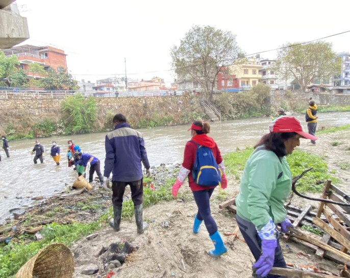 वाग्मती सरफाई महाअभियान ३ मेट्रिकटन फोहर संकलन