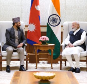भारतीय प्रधानमन्त्री नरेन्द्र मोदी र रास्वपा सभापति रबि लामिछाने बीच भेटवार्ता