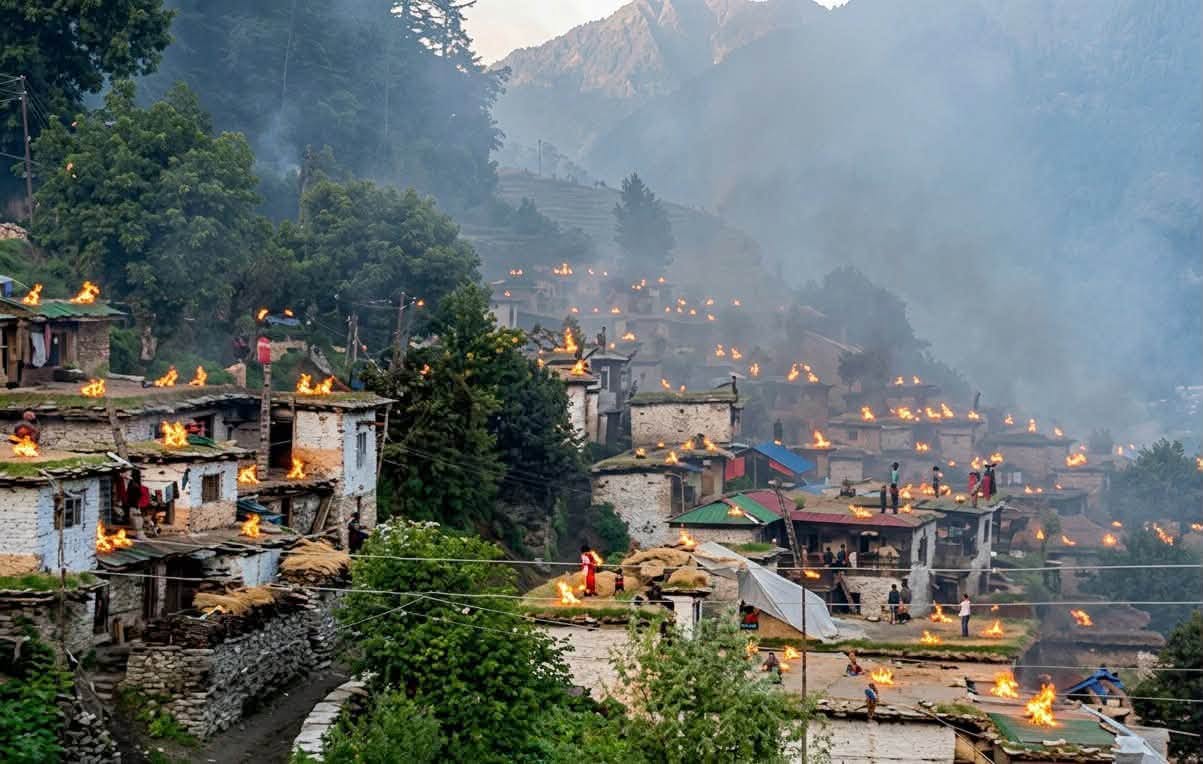 कर्णालीमा साउने संक्रान्ति, राँको बाल्ने र लुतो फाल्ने पर्वको रुपमा मनाइदै