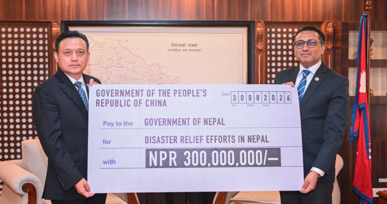 चीन सरकारद्वारा नेपाललाई ३० करोड राहत सहयोग