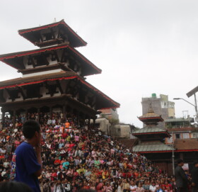 बसन्तपुर हनुमान ढोका क्षेत्रमा इन्द्रजात्राको चहलपहल