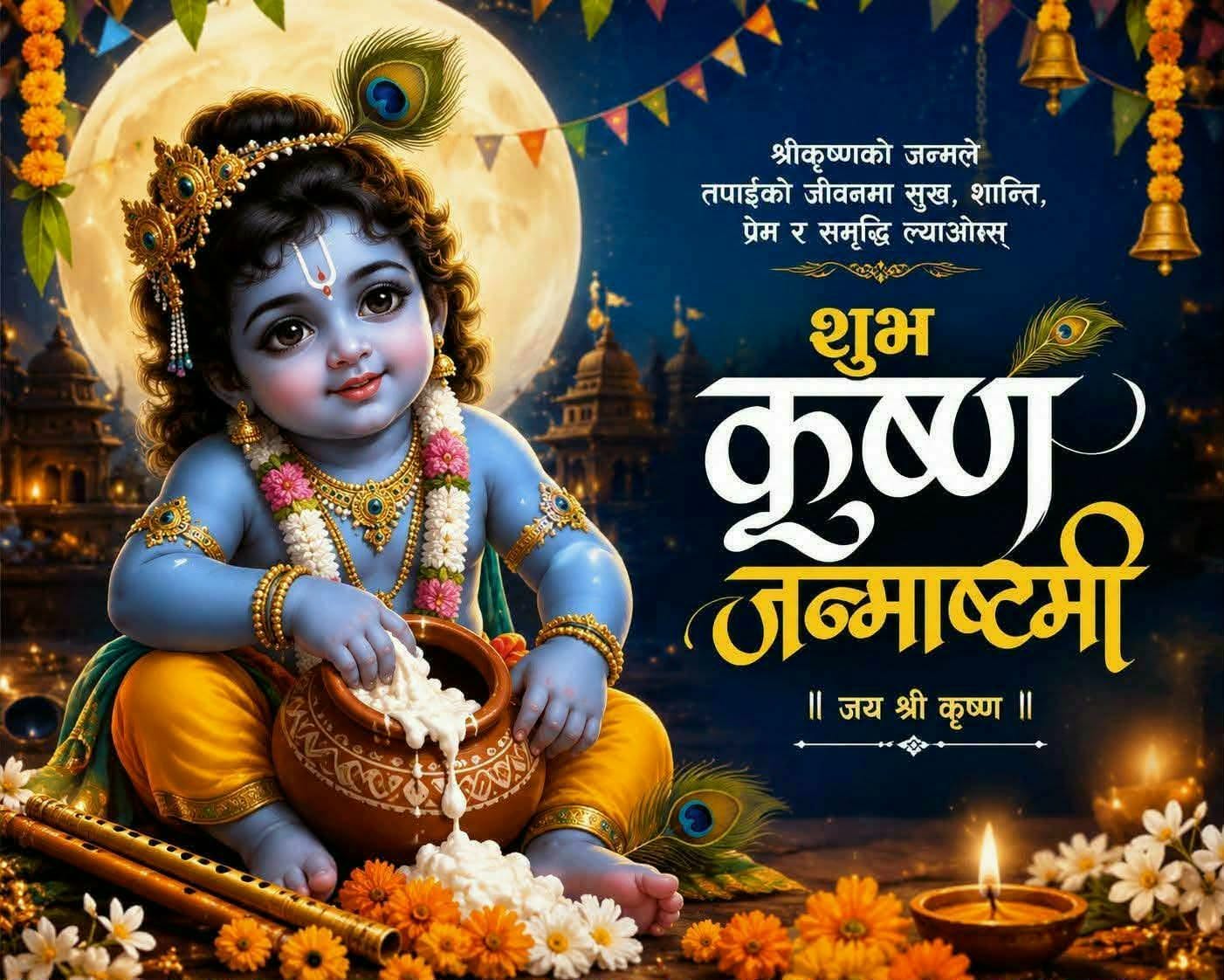 आज श्रीकृष्ण जन्माष्टमी पर्व मनाइदै